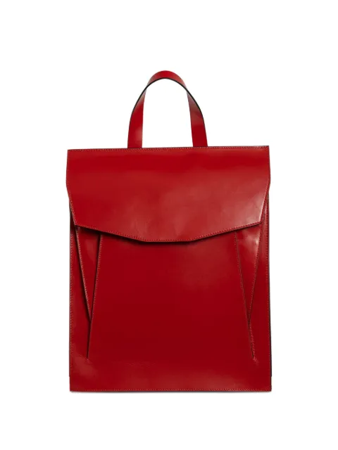 Merryl Tielman Claudie flap-pocket leather backpack Red CLAREDKEN19A