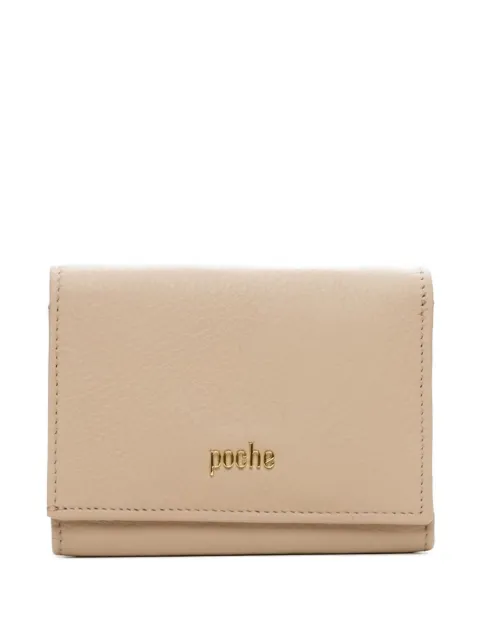Poche Paris logo-plaque trifold wallet Neutrals ACW0316194652