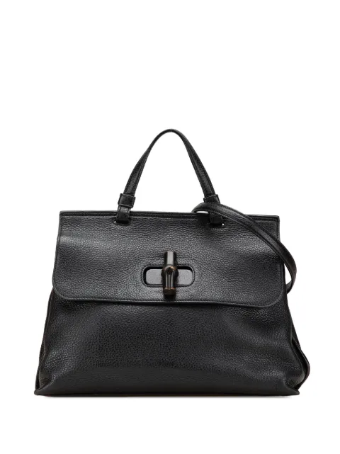 Gucci Pre-Owned 2000-2015 Medium Leather Bamboo Daily satchel Black 9D4MEZE9NW13JBTX