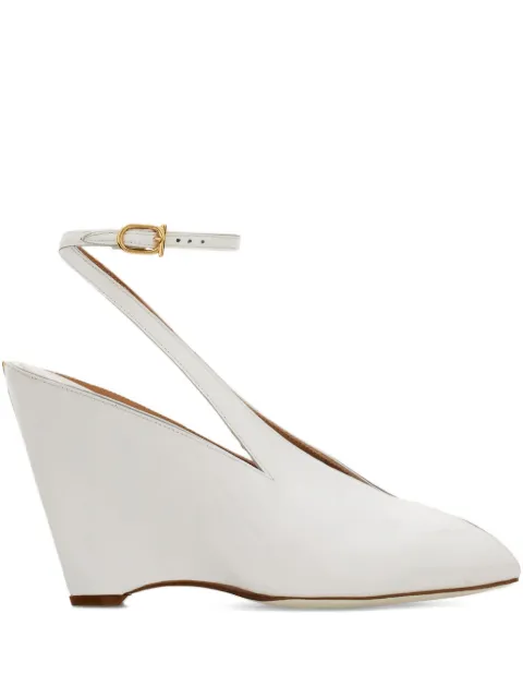 Ferragamo 90mm peep-toe wedge pumps White 787644