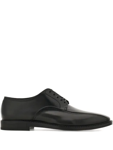 Ferragamo double-stitched leather derby shoes Black 787818
