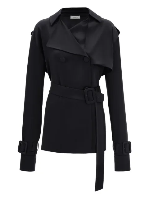 Ferragamo short satin trench Black 788175