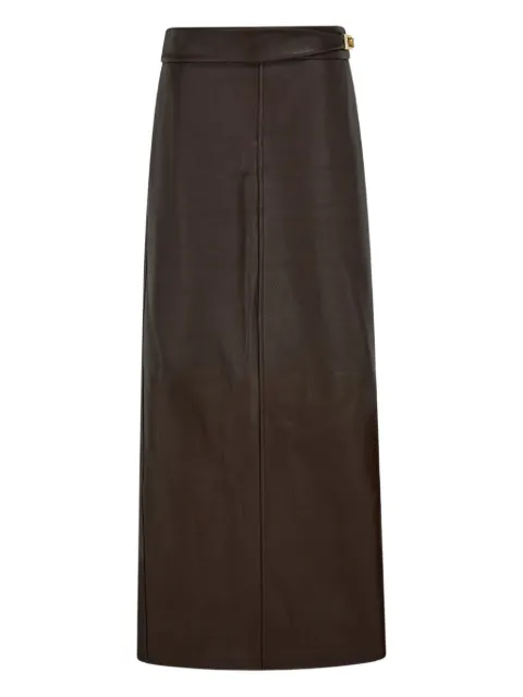 Ferragamo longline nappa skirt Brown 788298