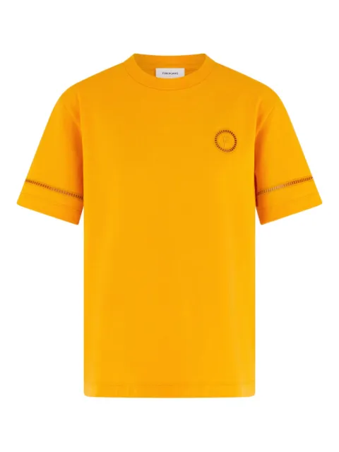 Ferragamo logo-embellished crew-neck T-shirt Yellow 785856