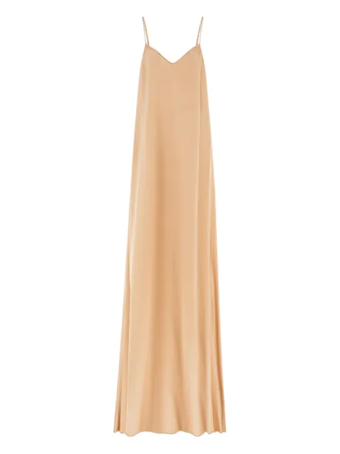 Ferragamo satin slip long dress Neutrals 788181