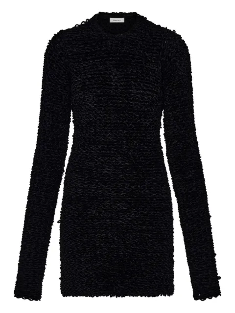 Ferragamo Astrakhan-effect short dress Black 788131