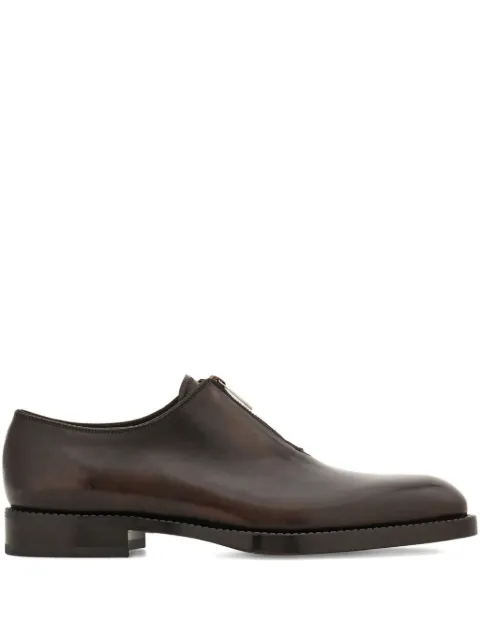 Ferragamo zip-closure derby shoes Brown 787799