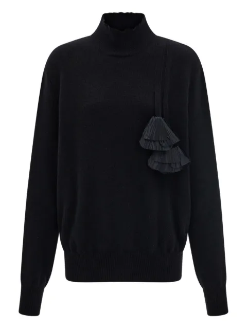 Ferragamo pleated-tassel sweater Black 788654