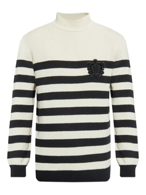 Balmain striped-pattern sweater Neutrals FH1KF12170KI