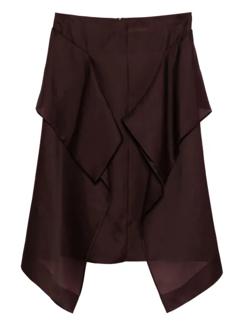 KHAITE Nina ruffled silk skirt Purple 41563002599