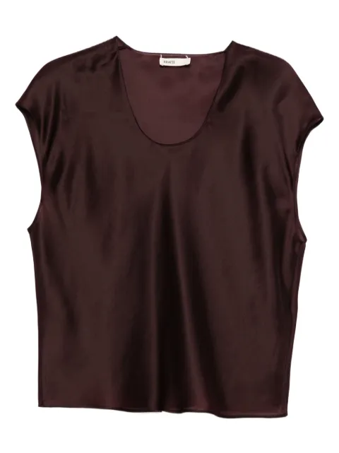 KHAITE Barbo scoop-neck silk top Purple 24093002599