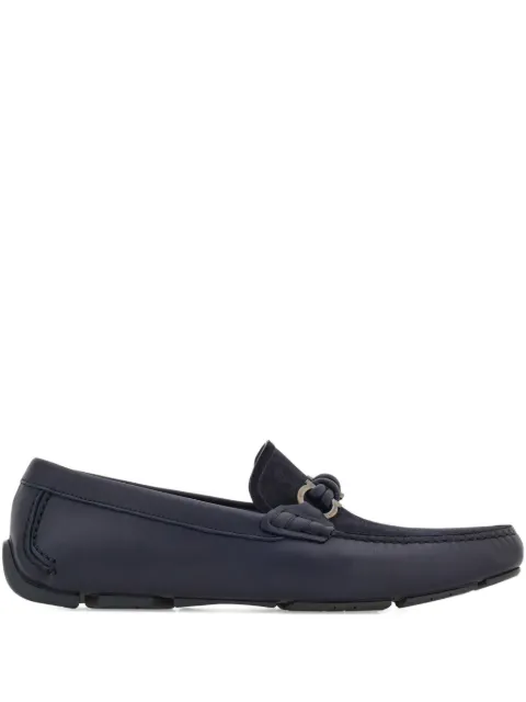 Ferragamo gancini-buckle leather loafers Blue 784290