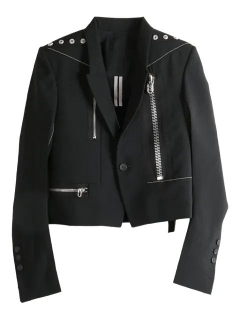 Rick Owens zip-detail studded jacket Black RP02E4757WGPES1