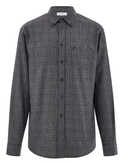 Ferragamo checked embroidered shirt Grey 788081