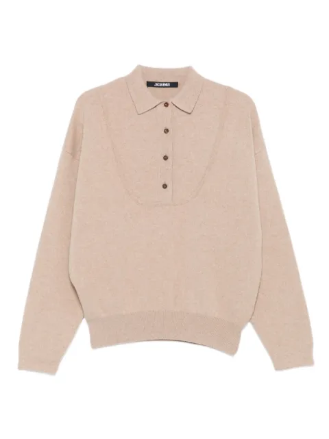 Jacquemus button polo-neck sweater Neutrals SWW00623AK00276