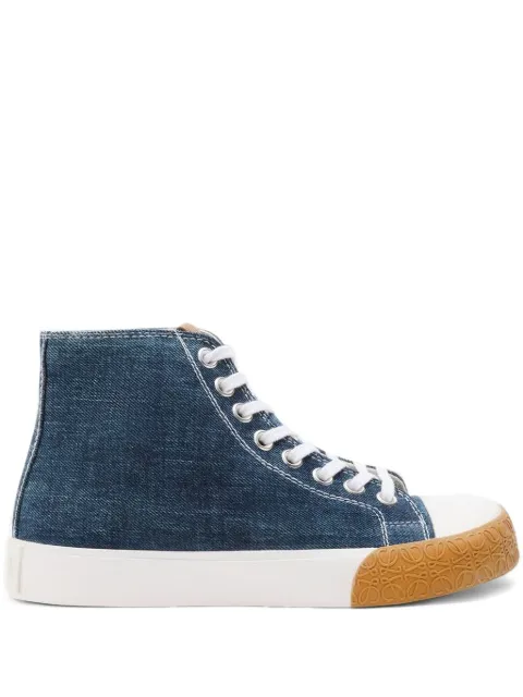 LOEWE Bloc denim lace-up trainers Blue M816282XB5