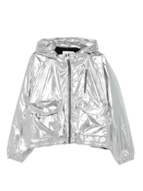 IRO metallic hooded jacket Silver GONIEWP137SIL01