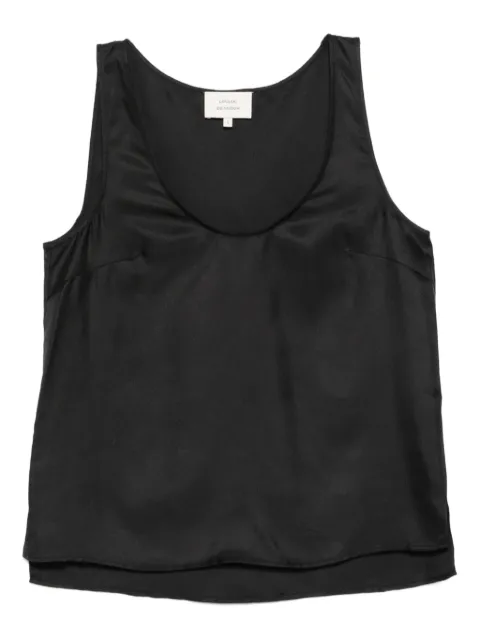 LouLou de Saison Gaby scoop-neck silk top Black GABYBLACK