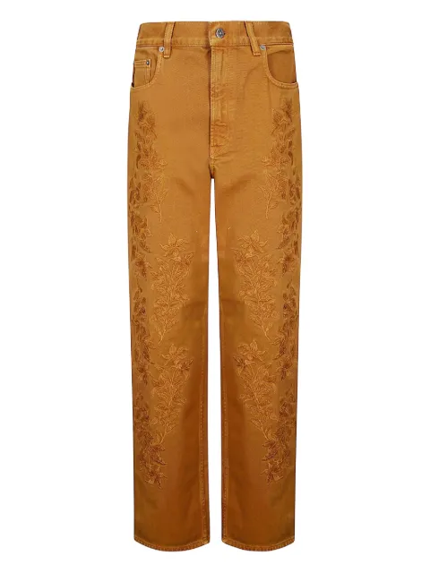 Golden Goose Kim floral-embroidered trousers Brown GWP00844P002077