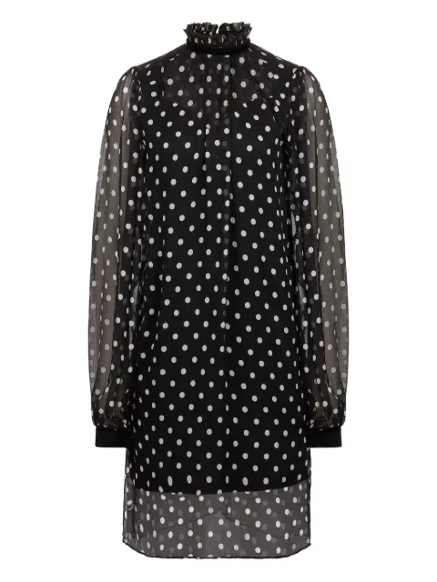 Nina Ricci polka-dot ruffled mini dress Black 25ACRO056SE1409