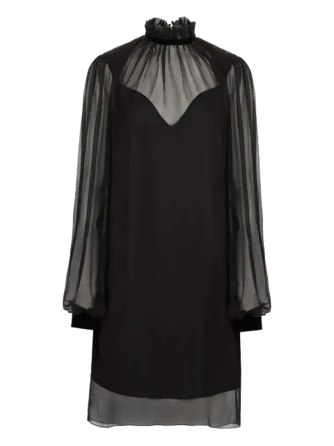 Nina Ricci high-neck balloon-sleeve mini dress Black 25ACRO056SE1400