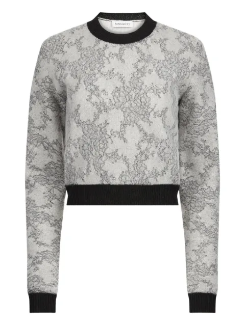 Nina Ricci lace-jacquard jumper Neutrals 25AMPU009ML0584