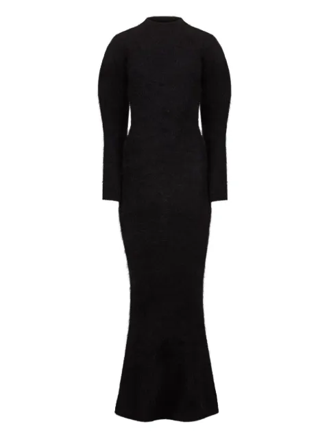 Nina Ricci brushed-knit long-sleeve maxi dress Black 25AMRO001ML0582