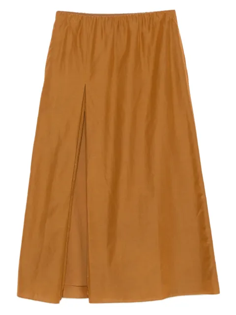 LouLou de Saison Carmen split-front midi skirt Brown CARMENOCHER