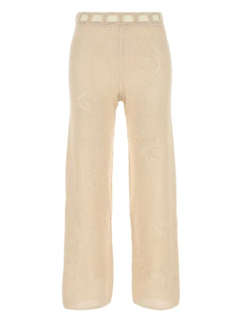 BODE crochet-detail trousers Neutrals WRS25KT030