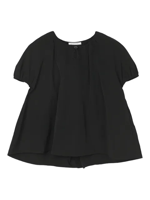 Cecilie Bahnsen ruffle-detail T-shirt Black BELLATOPRECYCLEDTAFFETABLACK