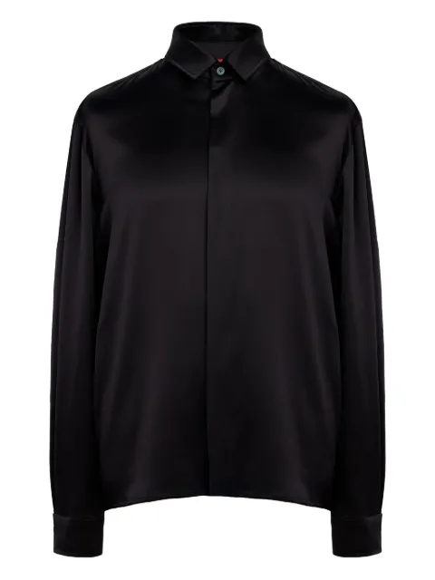 Domaine Des Artistes long-sleeved stretch-silk shirt Black DDAS02BK00