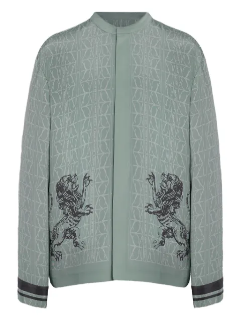Domaine Des Artistes lion-print long-sleeved shirt Blue DDAS01BL00