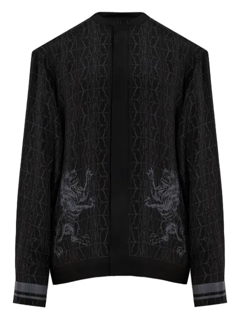 Domaine Des Artistes lion-embellished patterned shirt Black DDAS01BK00