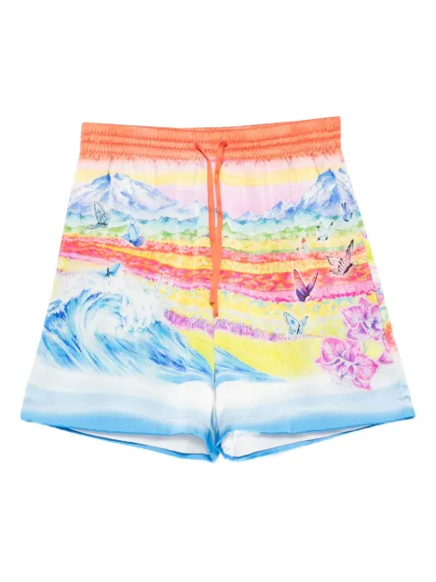 Casablanca landscape-wave print shorts Orange MPF25TR012