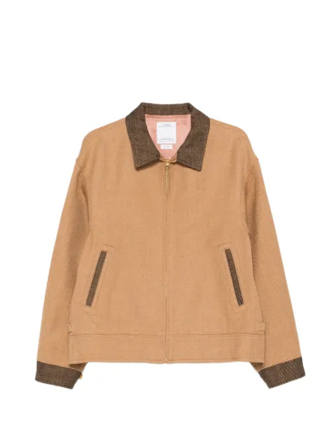 visvim contrast-collar zip jacket Neutrals 126105013019