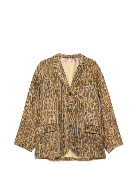 visvim Bowen leopard-print blazer Neutrals 126105013024
