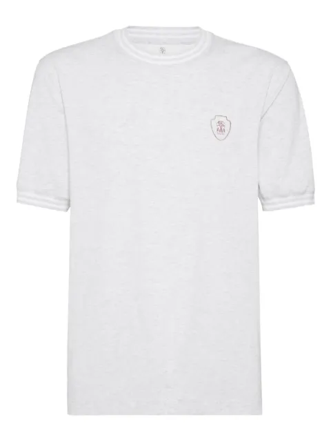 Brunello Cucinelli logo-embroidered crew-neck T-shirt Grey M0B131386TC3657