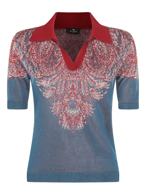 ETRO paisley-print polo shirt Blue WRKE0258AQ167