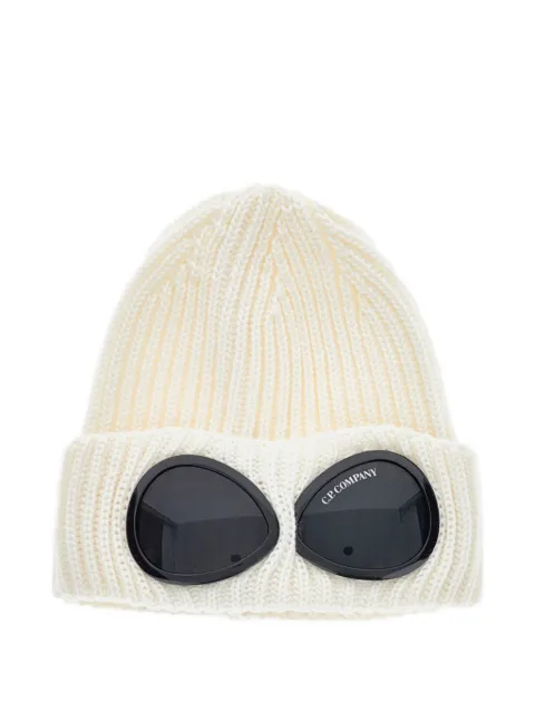 C.P. Company U16 goggle-detail ribbed beanie Neutrals RFCMAC742A005509A103