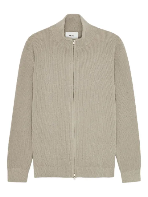 NN07 ribbed zip-up cardigan Neutrals 2486429609