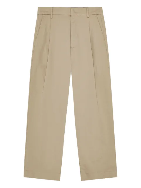 NN07 Relaxed-fit pleated trousers crafted from organic cotton with a lustrous satin finish. Neutrals 2580000359
