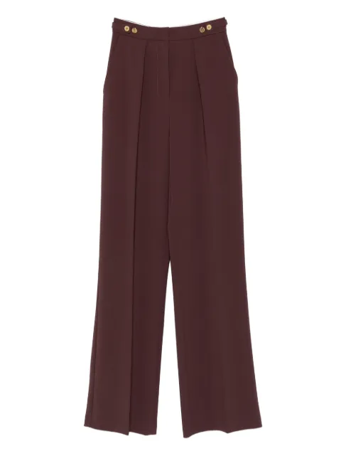 Elisabetta Franchi pleated button-detailing straight trousers Red PA09956E2