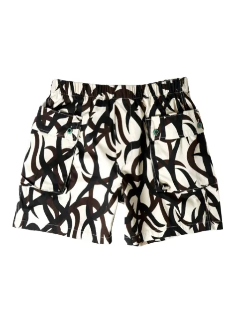 Brain Dead abstract-print shorts White B02003701WH