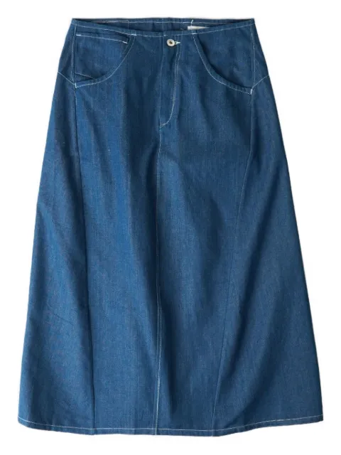 STORY mfg. pocketed A-line skirt Blue SAW24SKTWICOTDAR