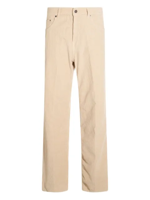 Haikure corduroy-textured cotton trousers Neutrals HEW03330GF156PTT0336