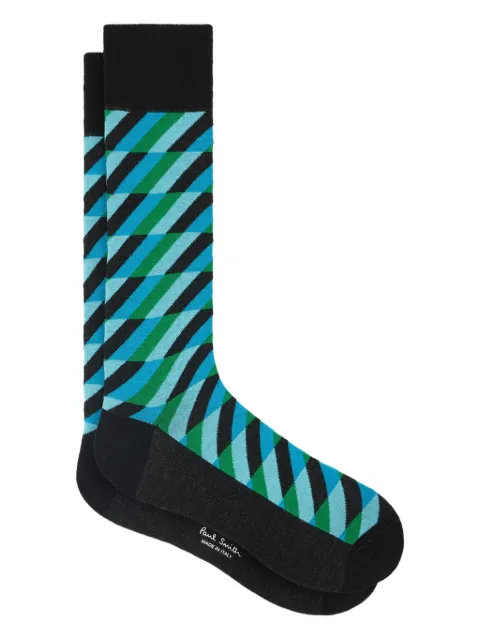Paul Smith diagonal-striped cotton socks Black M1A800MOT592