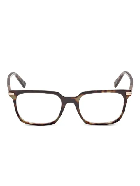 Zegna havana-pattern square-frame glasses Brown EZ5309