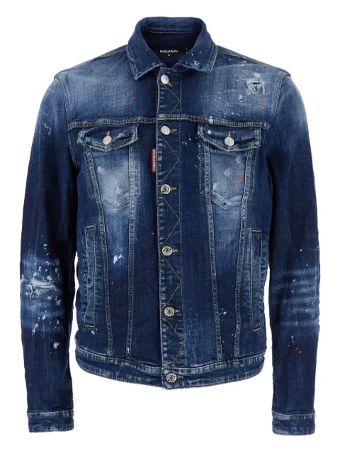 DSQUARED2 Dan painted classic-collar denim jacket Blue S74AM1601S30664