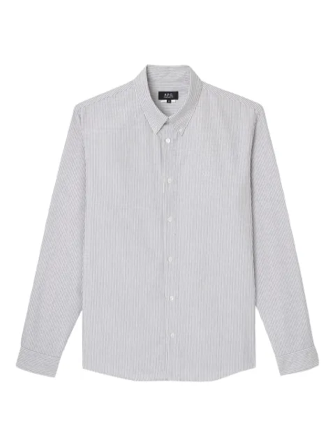 A.P.C. striped long-sleeve shirt Green COGUHH12499