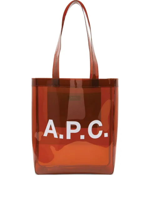 A.P.C. logo-print tote bag Brown PUACDM61442CAE